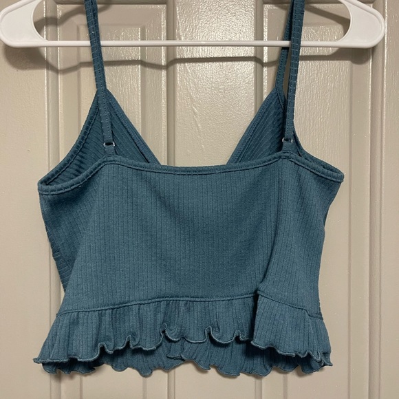 Blue top with adjustable spaghetti straps - Picture 4 of 4